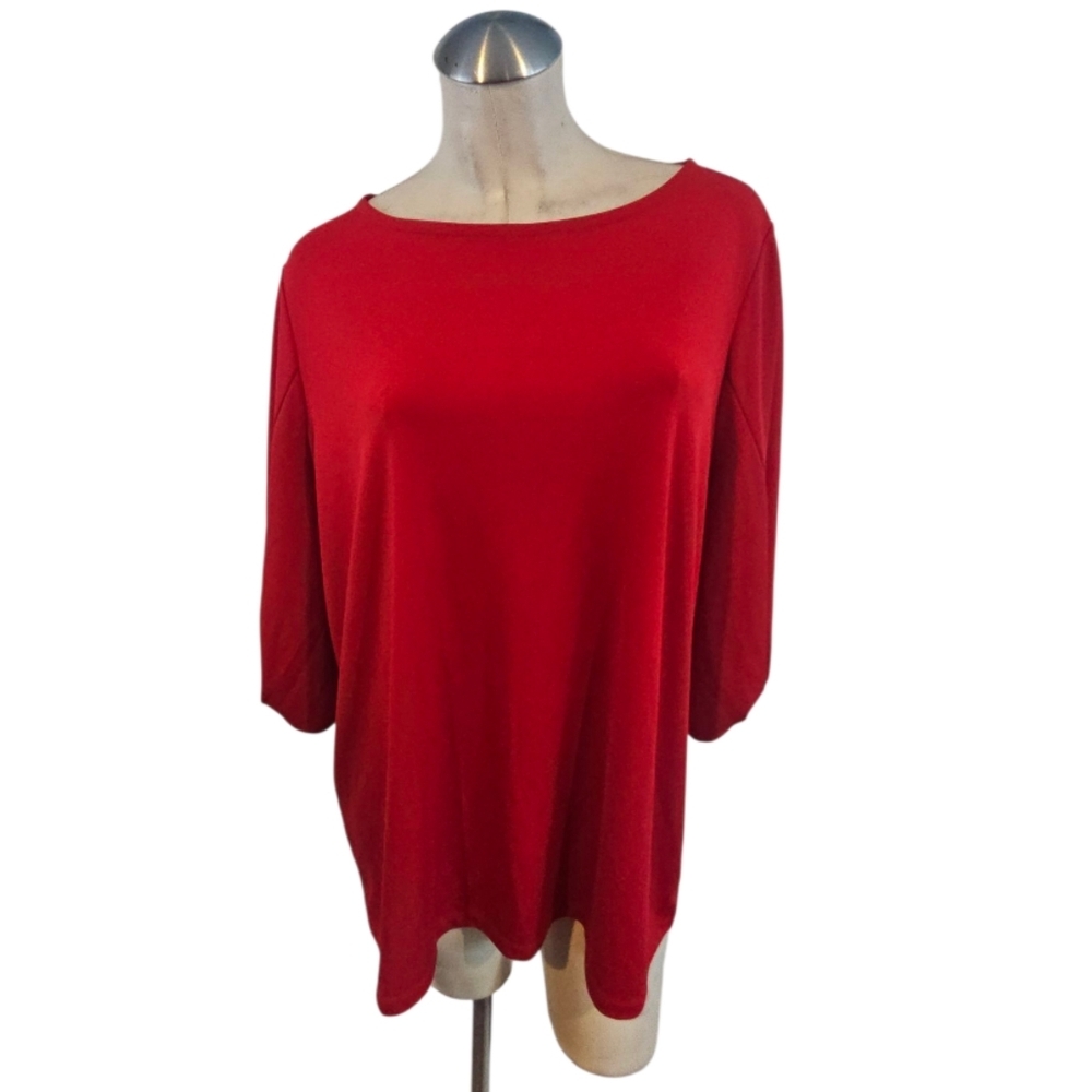 3/$15 Lands' End Size 1X 16W 18W Vibrant Red Top